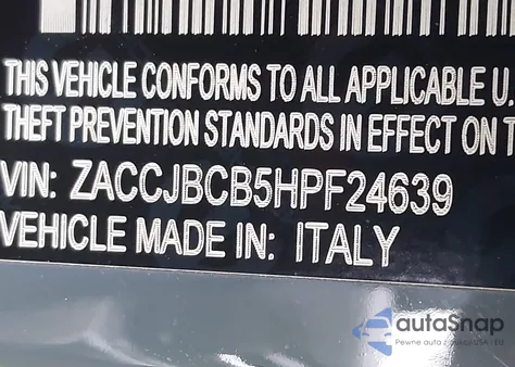 2017 Jeep Renegade Deserthawk 4X4 from USA, damaged, VIN ZACCJBCB5HPF24639